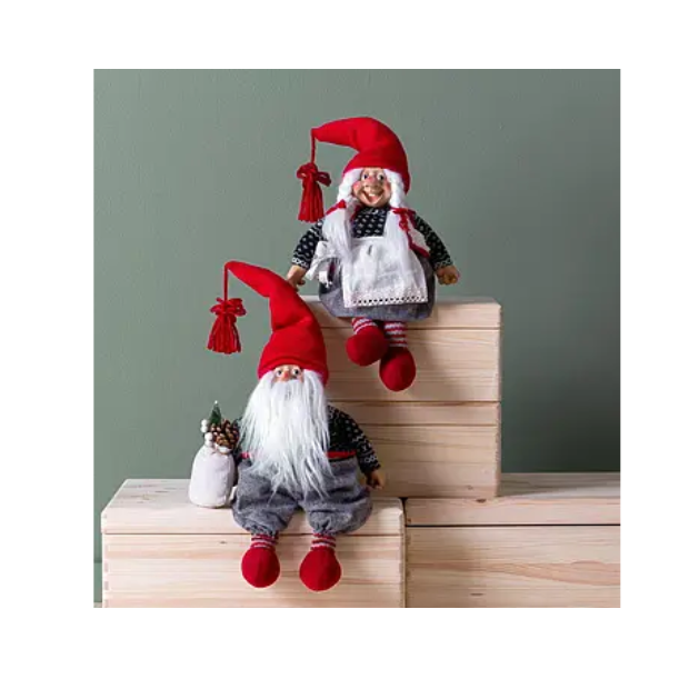 Advent Gnome Couple Sitting 47 cm (Eventyrnisse sittende)